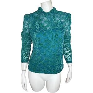 G by‎ Giuliana Black Label Teal Lace Cami Tank Top Adjustable Straps XS NWOT